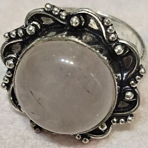 Elegant Silver and Cream Ring